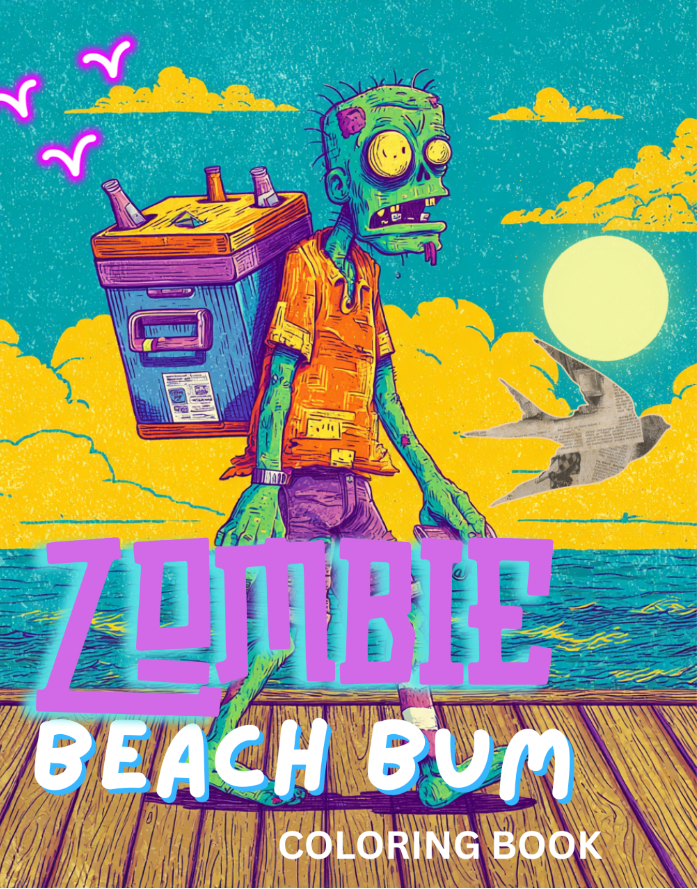 Zombie Beach Bum Coloring Book