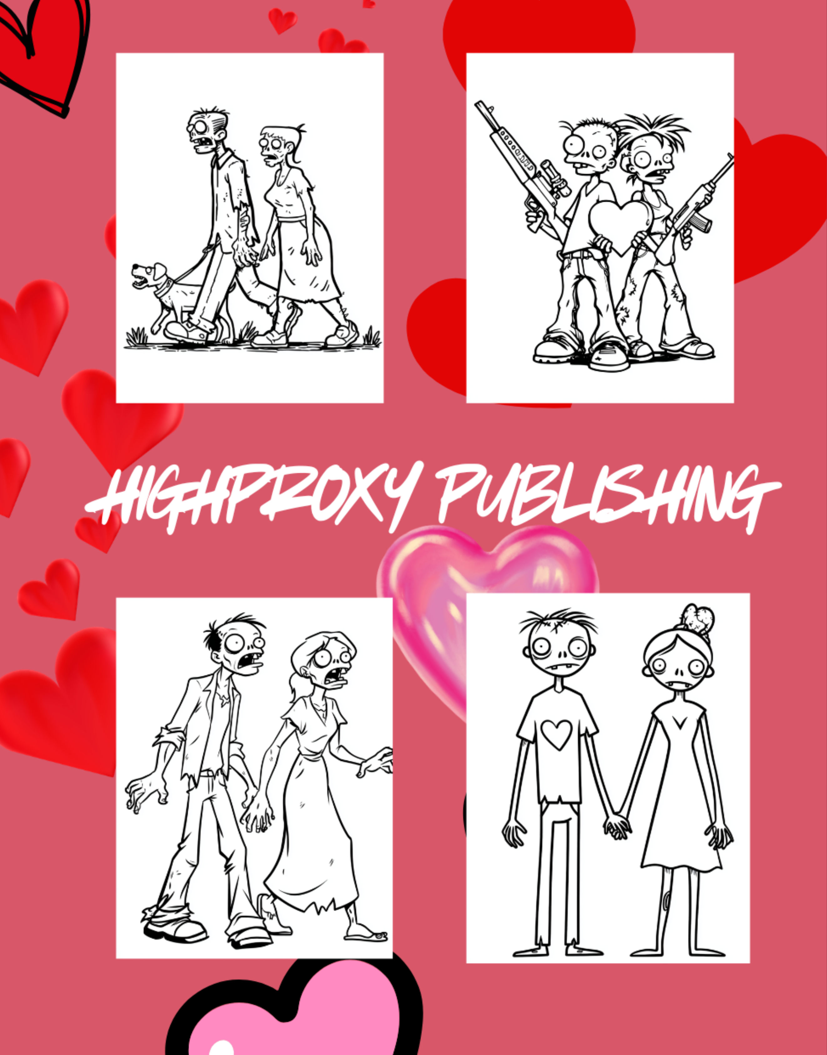 Zombietine Valentine's Day Coloring Book