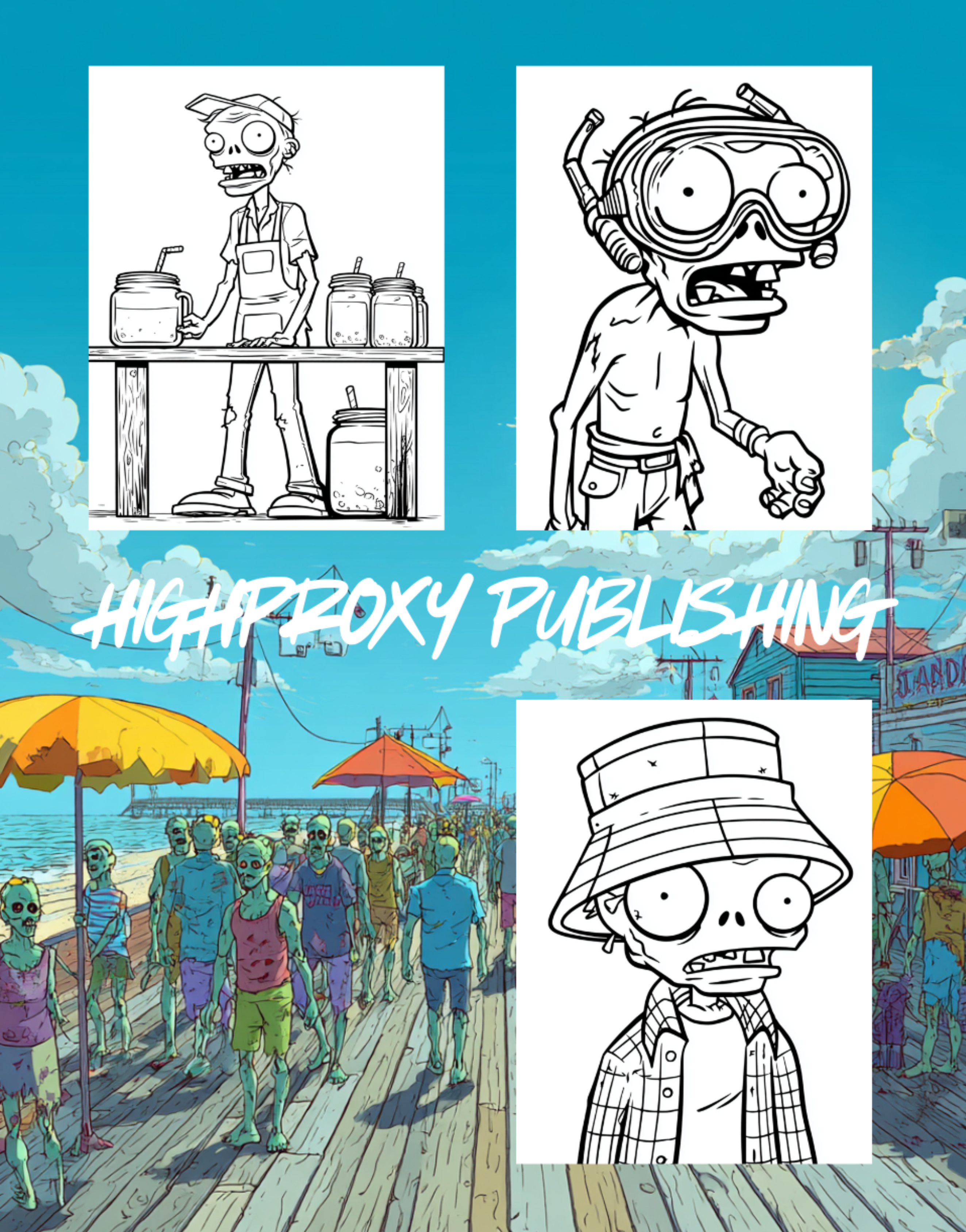 Zombie Beach Bum Coloring Book